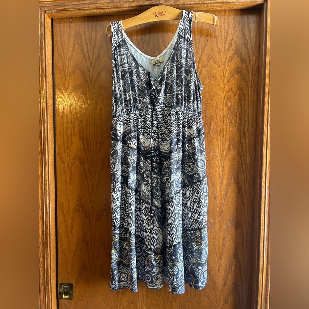 ONE WORLD Black and White Midi Dress
